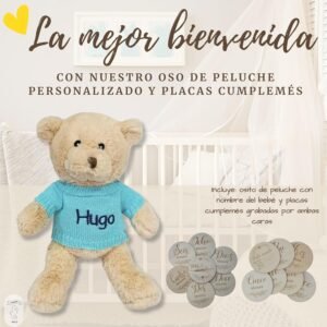 Oso de Peluche Personalizado para Bebé Recién Nacido